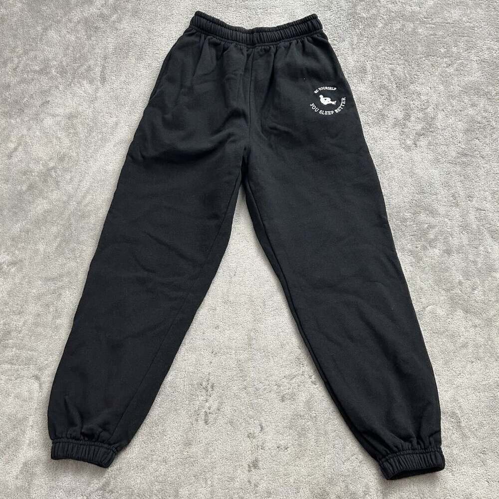 Sisters & Seekers Joggers Womens 4 Sweatpants Black Be Yourself You Sleep Better